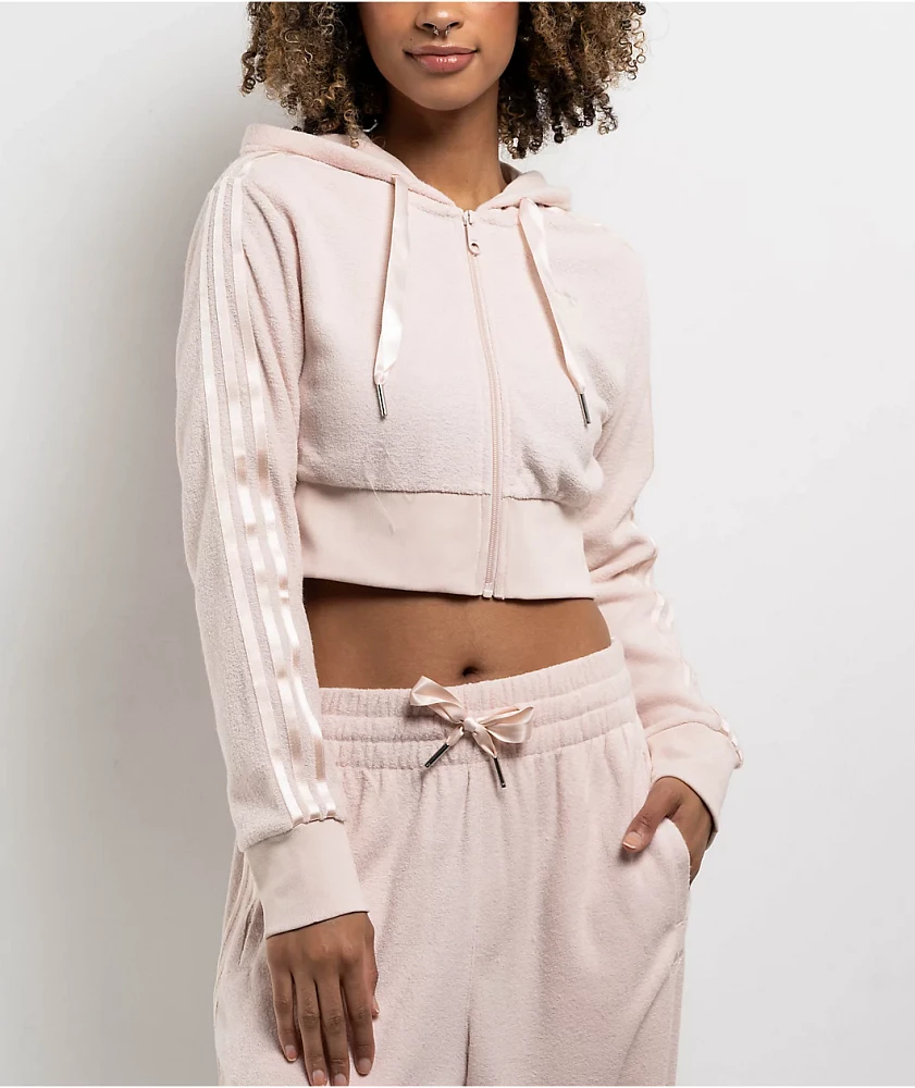 adidas Originals Plush Wonder Quartz Crop Zip Hoodie