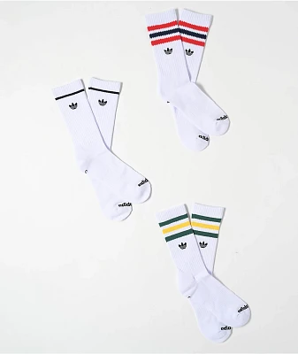 adidas Originals Roller 3.0 3 Pack White Crew Socks