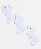 adidas Originals Ruffle 3-Pack White Ankle Socks