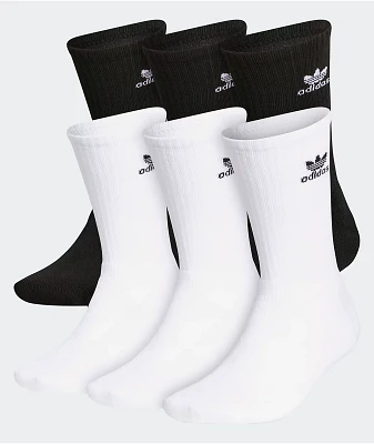 adidas Originals Trefoil Black & White 6 Pack Crew Socks