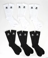 adidas Originals Trefoil Black & White 6 Pack No Show Socks