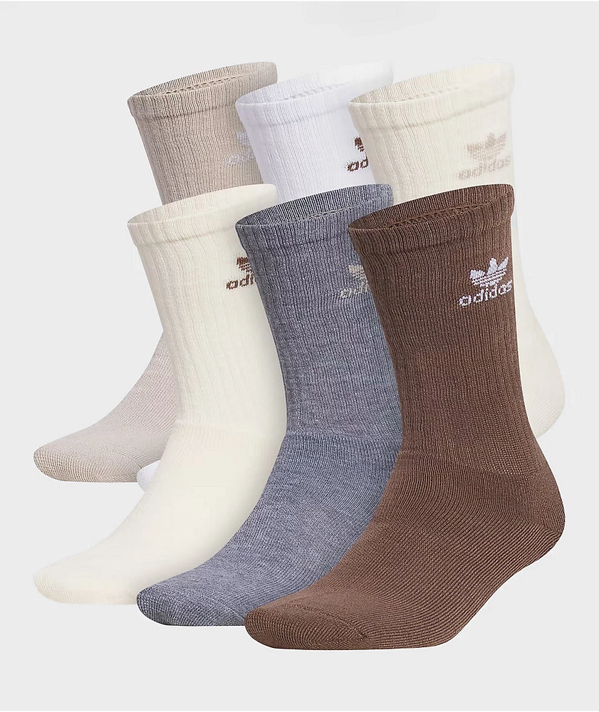 adidas Originals Trefoil Earth Tone 6 Pack Crew Socks