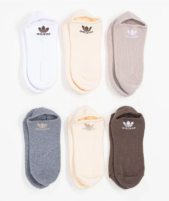 adidas Originals Trefoil Natural 6 Pack No Show Socks