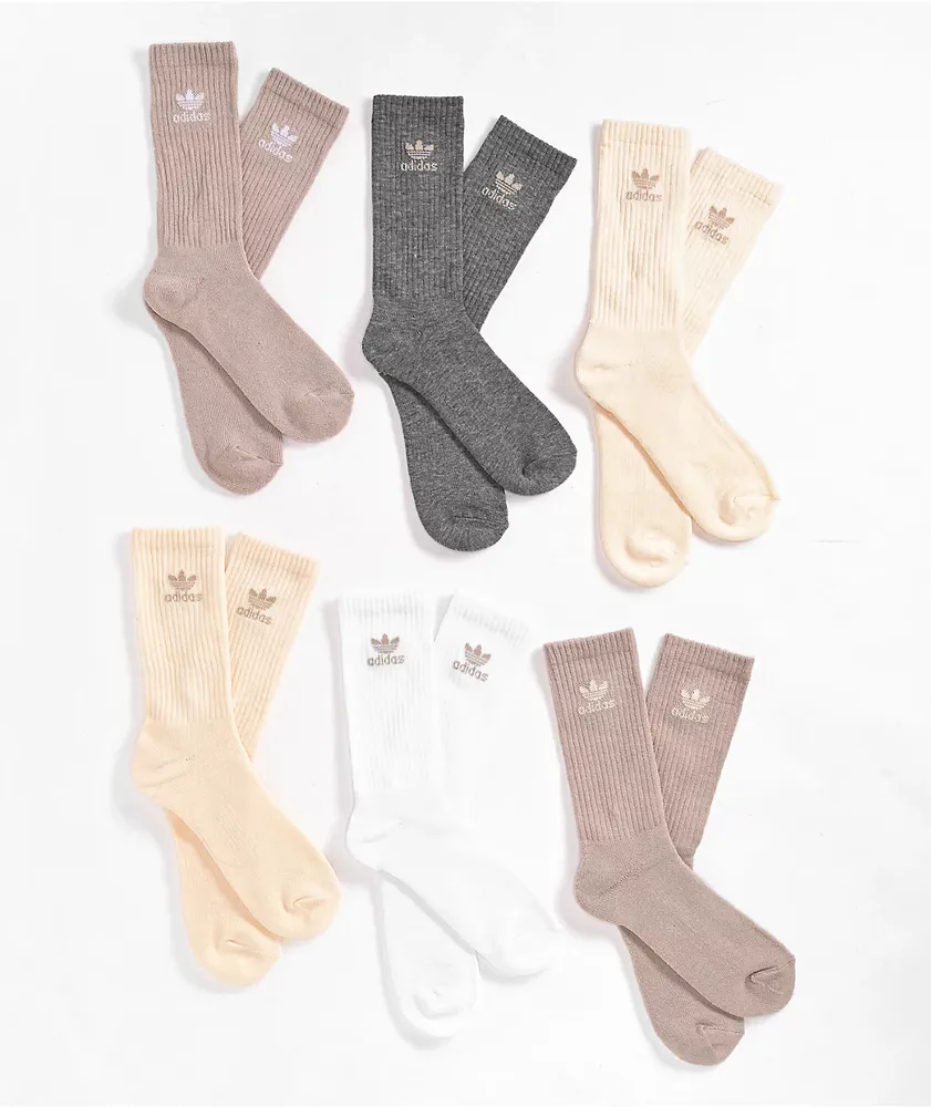 adidas Originals Trefoil Tan 6 Pack Crew Socks