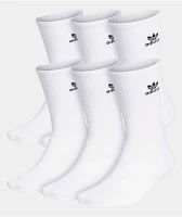 adidas Originals Trefoil White 6 Pack Crew Socks