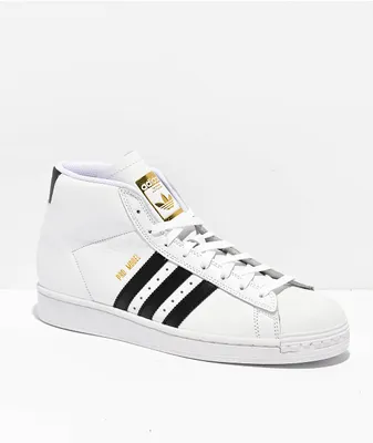 adidas Pro Model ADV White & Black High Top Skate Shoes