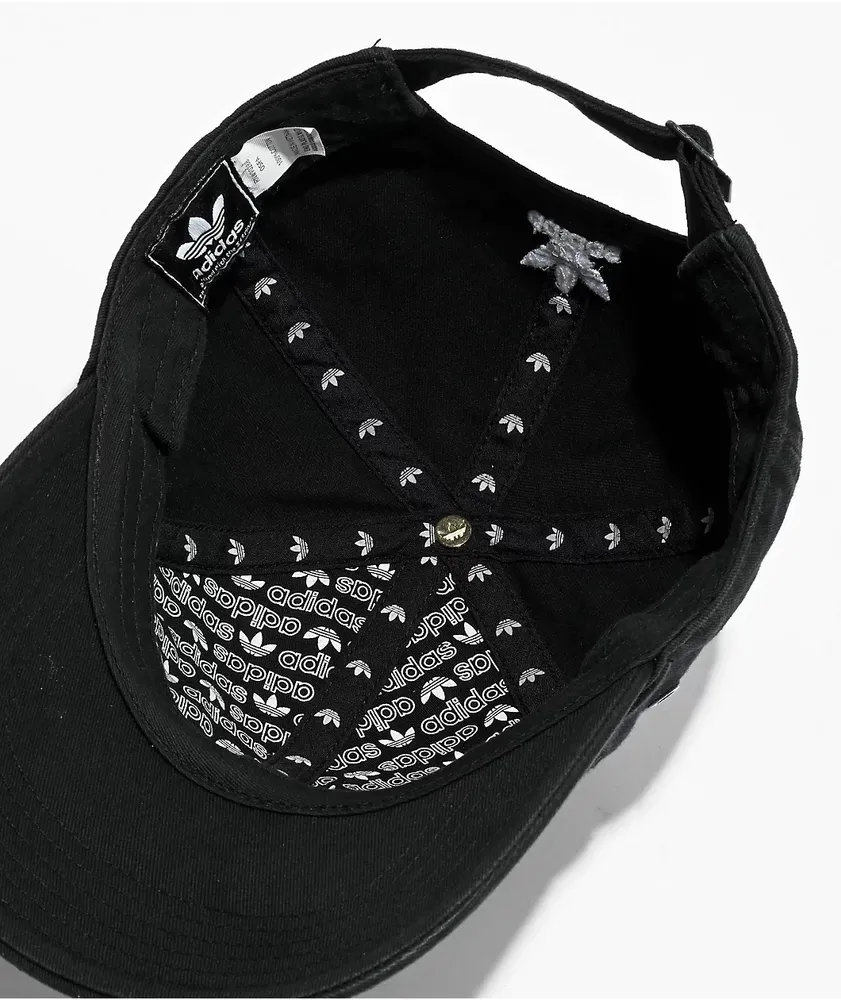 adidas Relaxed Mini Logo Black Strapback Hat