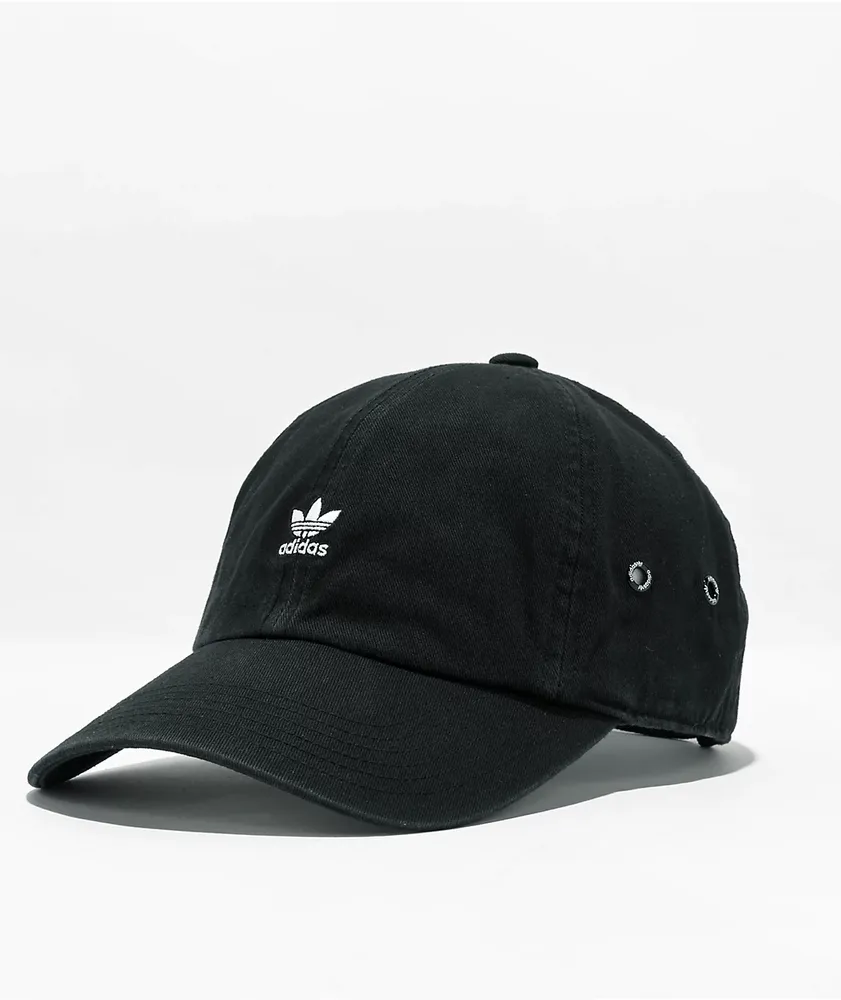 Adidas Relaxed Mini Logo Black Strapback Hat | Vancouver Mall