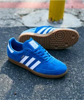 adidas Samba ADV Bluebird, White & Gum Skate Shoes