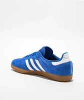 adidas Samba ADV Bluebird, White & Gum Skate Shoes