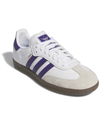 adidas Samba ADV Cloud White, Collegiate Purple & Gum Skate Shoes