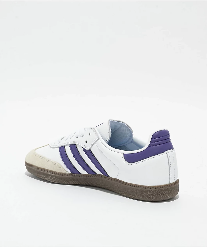 adidas Samba ADV Cloud White, Collegiate Purple & Gum Skate Shoes