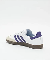 adidas Samba ADV Cloud White, Collegiate Purple & Gum Skate Shoes