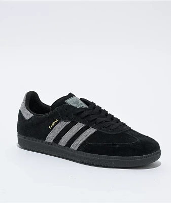 adidas Samba ADV Core Black, Grey Four & Gold Skate Shoes