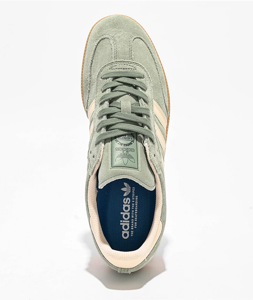 adidas Samba ADV Silver Green, Wonder White & Gum Skate Shoes