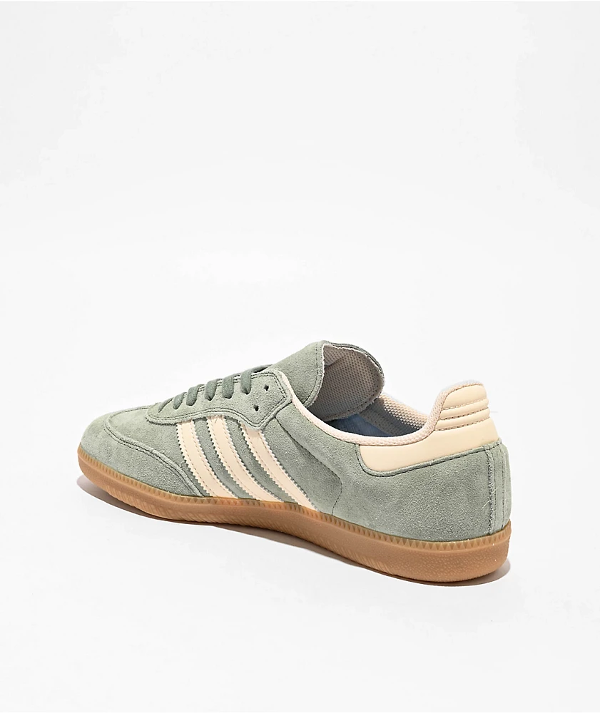 adidas Samba ADV Silver Green, Wonder White & Gum Skate Shoes