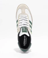 adidas Samba ADV White, Grey, & Green Skate Shoes