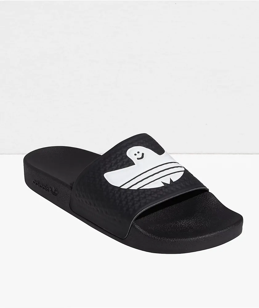 adidas Shmoofoil Black & White Slide Sandals