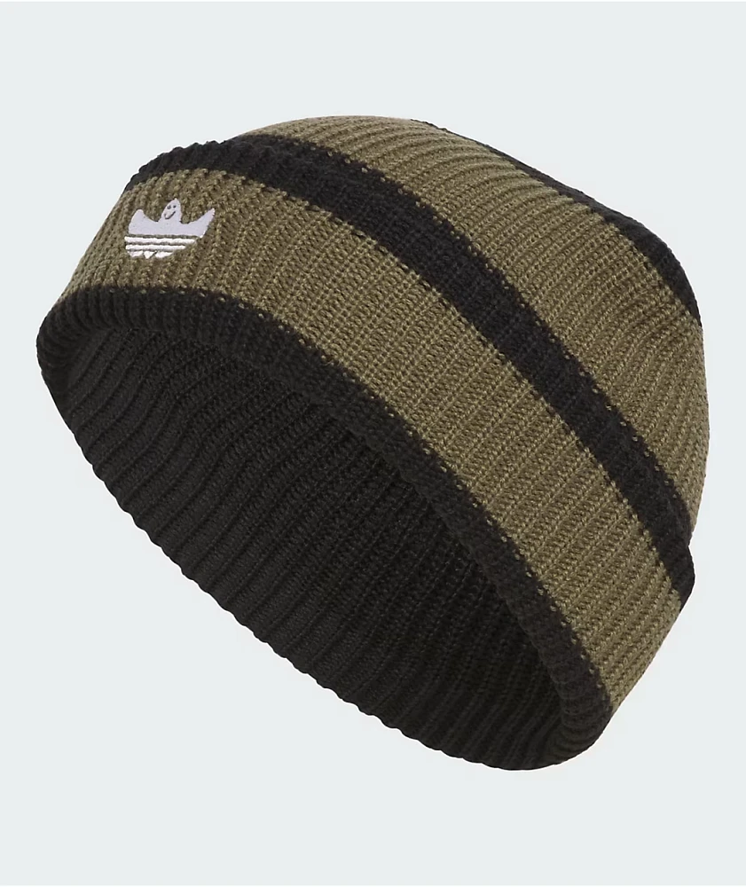 adidas Shmoofoil Strata Olive and Black Beanie