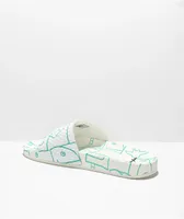 adidas Shmoofoil White & Mint Slide Sandals