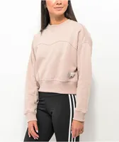 adidas Taupe Crop Crewneck Sweatshirt