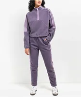 adidas Tiro Purple Half Zip Crop Fleece Sweatshirt