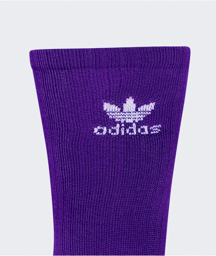 adidas Trefoil 6 Pack White, Blue & Green Crew Socks