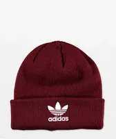 adidas Trefoil Burgundy & White Beanie