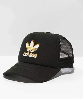 adidas Trefoil Fire Black Trucker Hat