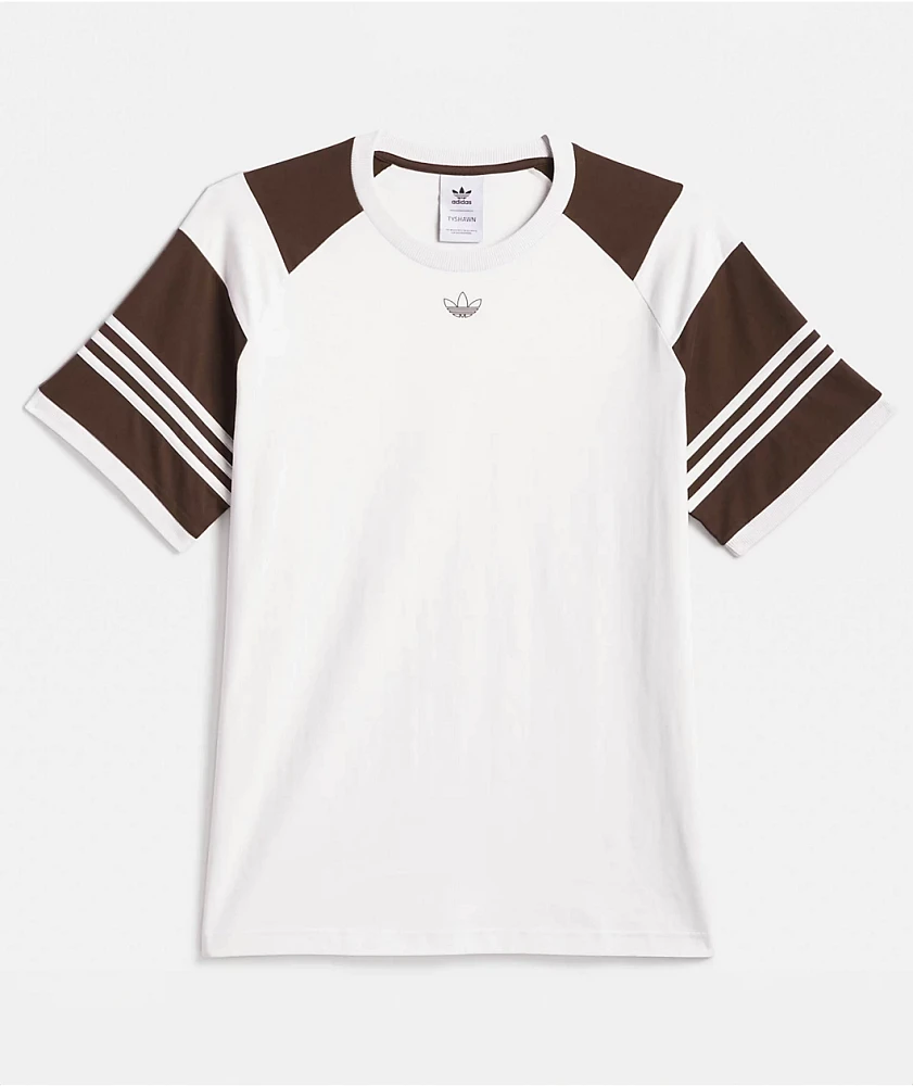 adidas Tyshawn Crystal White & Dark Brown T-Shirt