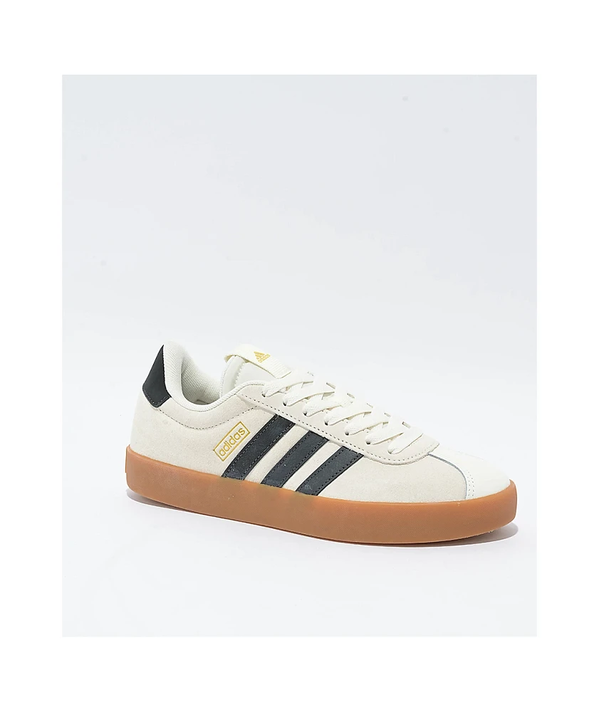 adidas VL Court 3.0 White, Grey, & Gold Shoes