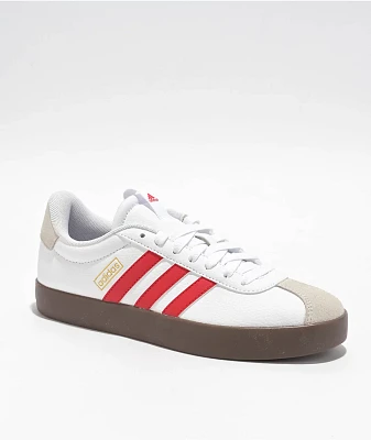 adidas VL Court 3.0 White & Scarlet Shoes