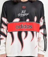 adidas x 100 Thieves Black, White & Red Long Sleeve T-Shirt