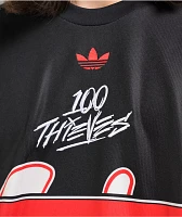 adidas x 100 Thieves Black, White & Red Long Sleeve T-Shirt