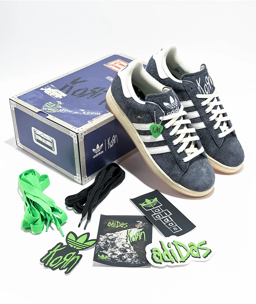 adidas x KoRn Campus 2 Carbon & White Shoes