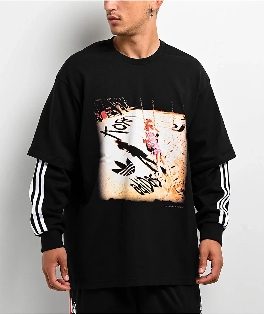 adidas x Korn Black 2fer Long Sleeve T-Shirt