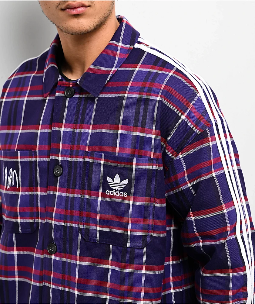 adidas x Korn Purple & Red Flannel Shirt