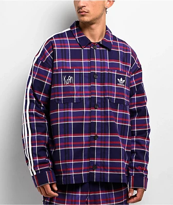 adidas x Korn Purple & Red Flannel Shirt