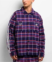 adidas x Korn Purple & Red Flannel Shirt