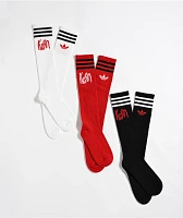 adidas x Korn Red, Black & White 3 Pack Crew Socks