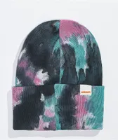 ambsn Tripper Black & Teal Tie Dye Beanie