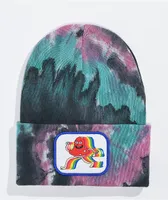 ambsn Tripper Black & Teal Tie Dye Beanie