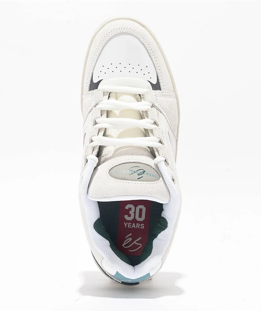 eS Accel Fit White & Teal Skate Shoes