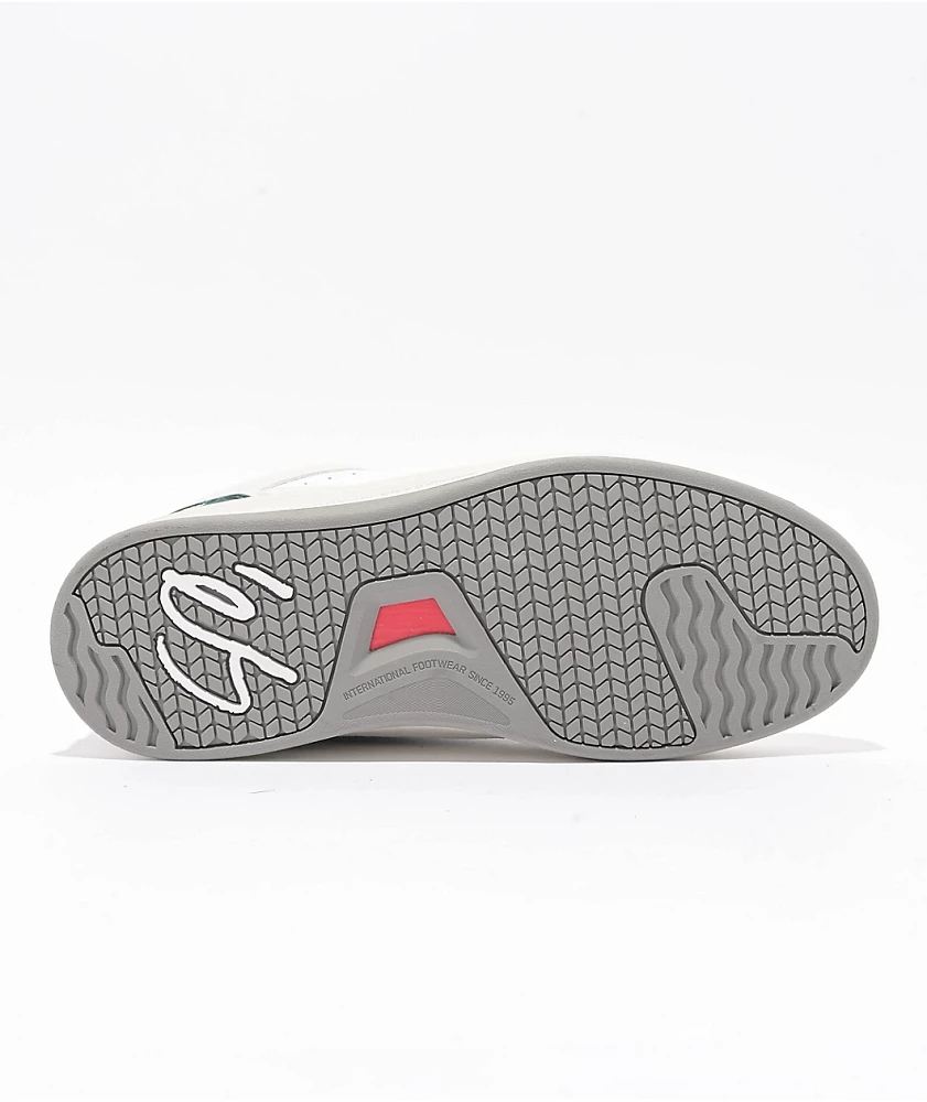 eS Accel Fit White & Teal Skate Shoes