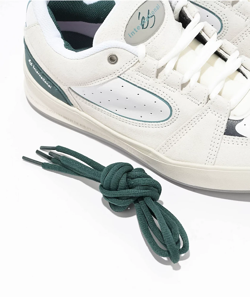eS Accel Fit White & Teal Skate Shoes