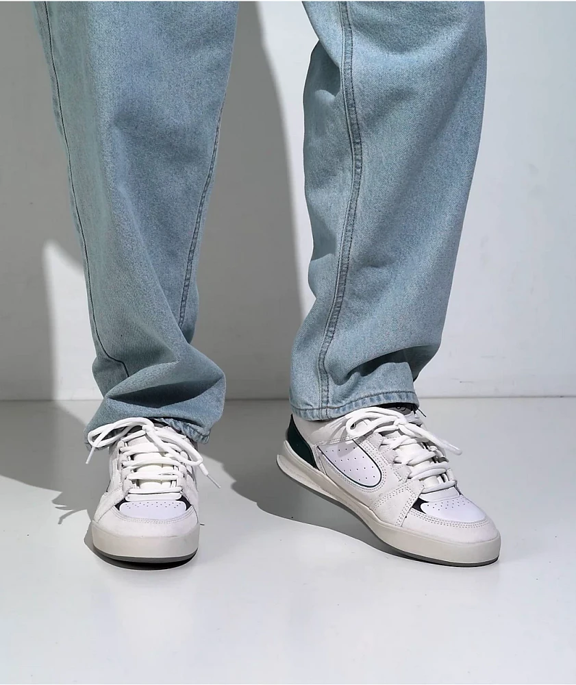 eS Accel Fit White & Teal Skate Shoes