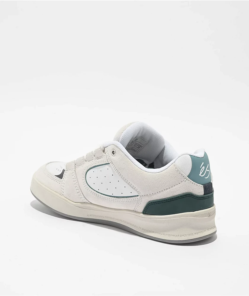 eS Accel Fit White & Teal Skate Shoes