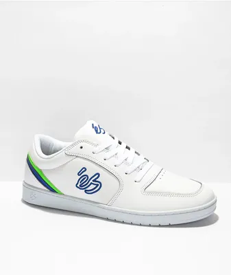 eS EOS White, Blue & Green Skate Shoes 