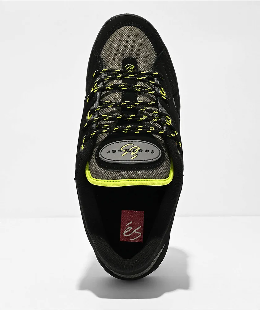 eS One Nine 7 Black & Lime Green Skate Shoes 