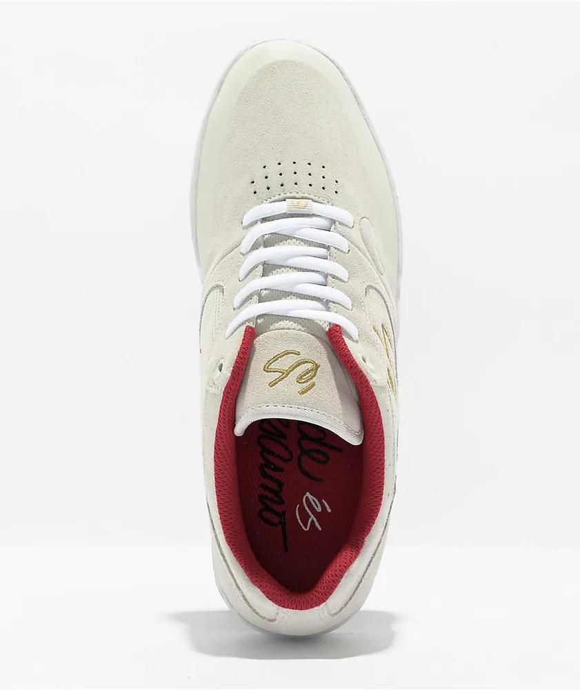 eS Swift 1.5 White, Red, & Gum Skate Shoes